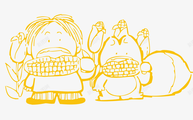 大口吃玉米png免抠素材_88icon https://88icon.com 儿童 卡通插画 可爱 吃东西 吃玉米 食品 食物