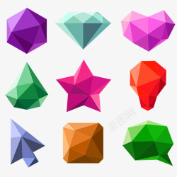 水晶方块彩色宝石片高清图片