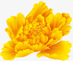 黄色牡丹手绘黄色中秋节牡丹花高清图片