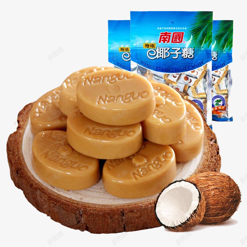 椰子硬糖png免抠素材_88icon https://88icon.com 产品实物 休闲 糖果 零食