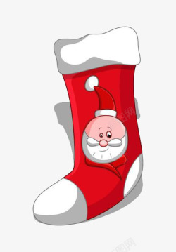 圣诞老人红色长筒袜素材