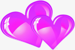 浪漫紫色立体爱心素材
