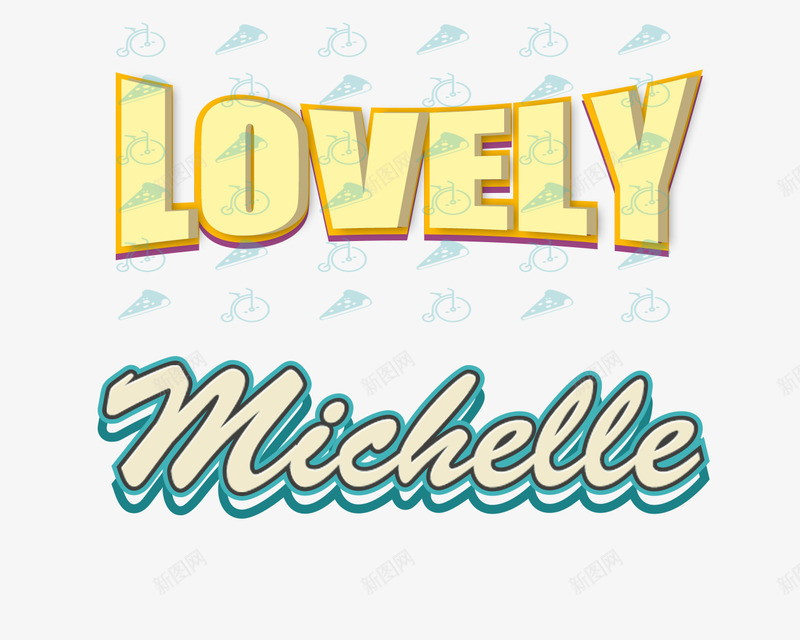PS字体png免抠素材_88icon https://88icon.com LOVELY Michelle 图层样式 字体 放射线