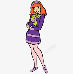 紫色裙子卡通性感模特素材