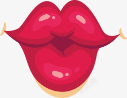 枚红色性感的嘴唇矢量图素材