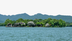 杭州风景清澈的西湖湖面高清图片