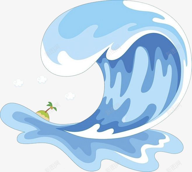蓝色手绘海浪图案psd免抠素材_88icon https://88icon.com 手绘 海浪 海浪图案 蓝色图案 蓝色海浪