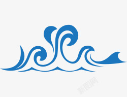 海水浪花传统水波纹样式高清图片