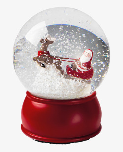 圣诞节水晶球红色圣诞水晶球高清图片