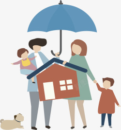 健康保险保护家庭财产安全矢量图高清图片