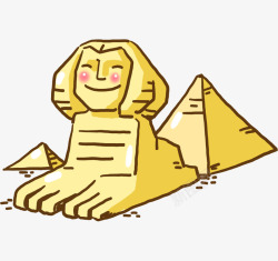 卡通微笑狮身人面像和金字塔素材