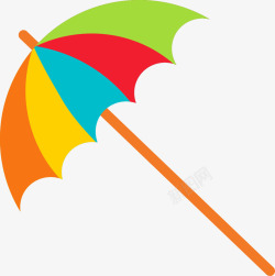 卡通彩色拼接雨伞素材