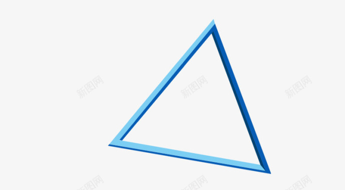 蓝色装饰框蓝色三角立体图标装饰图标