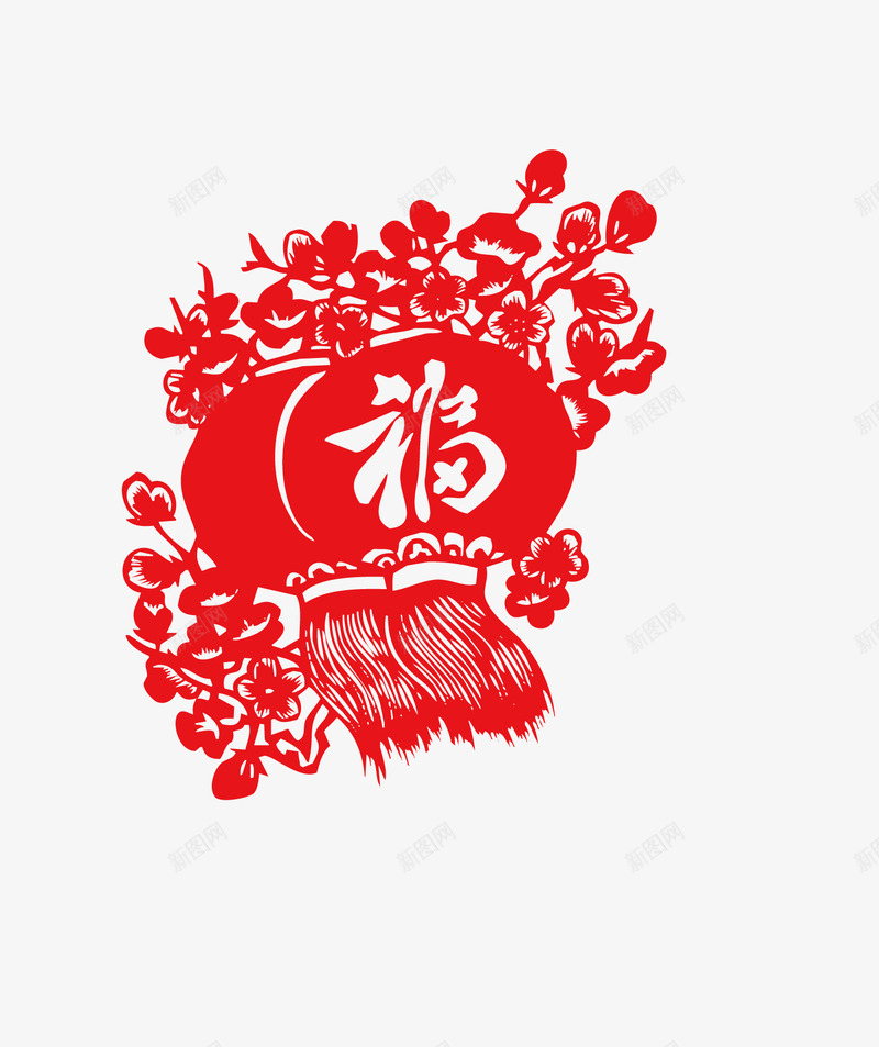 剪纸灯笼png免抠素材_88icon https://88icon.com 剪纸 年货 年货节 新年 新春 春节 红灯笼 贺年