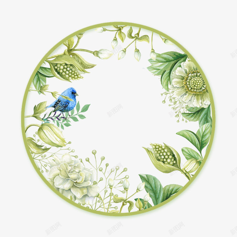 清新古风圆形边框png免抠素材_88icon https://88icon.com 创意花边 古典圆圈 复古圆圈 简约 绿叶