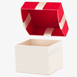 创意合成扁平风格红色的礼物包装素材