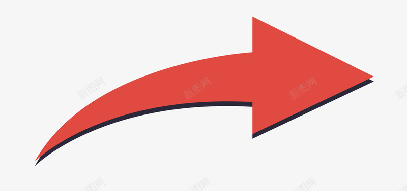 弯曲的创意红色弯曲箭头ppt图表图标图标