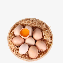 土鸡蛋红心鸡蛋高清图片