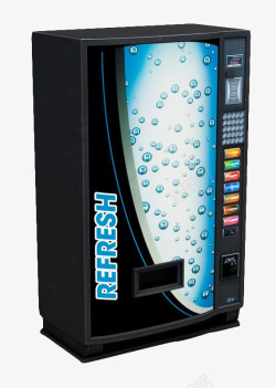 饮料售货机气泡图案黑色自动贩卖机高清图片