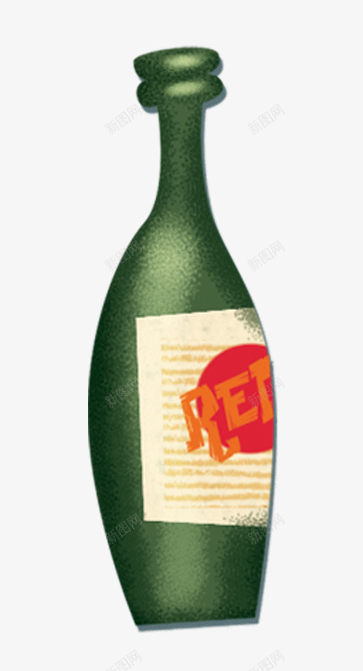 卡通歪嘴啤酒瓶png免抠素材_88icon https://88icon.com 卡通 啤酒瓶 手绘绿色啤酒 酒吧