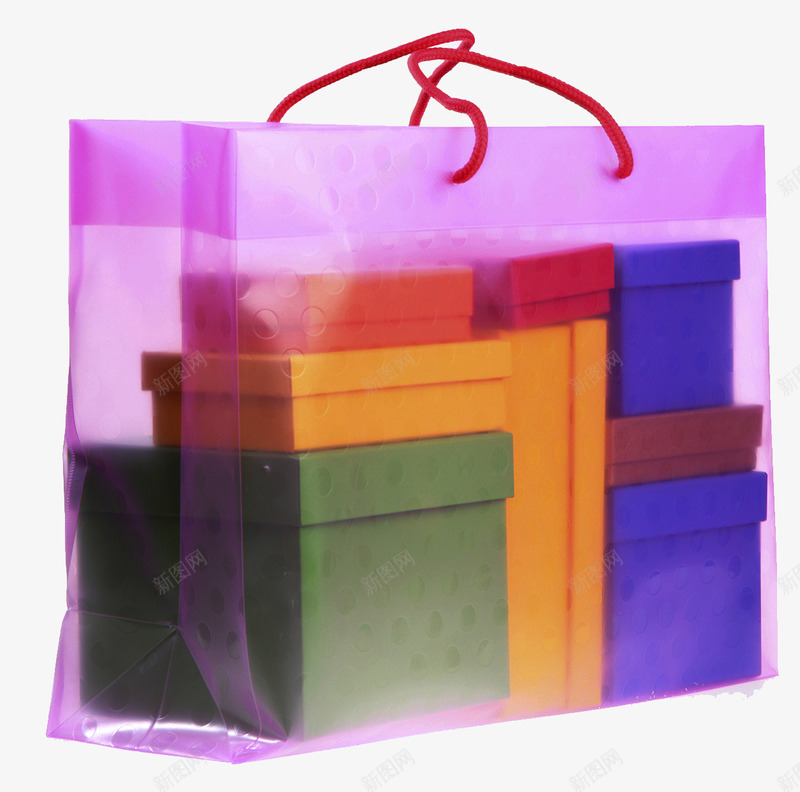 礼物盒包装袋png免抠素材_88icon https://88icon.com 包装袋 手挽袋 礼物盒 透明塑料袋