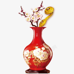 古典花瓶如意梅花瓶高清图片
