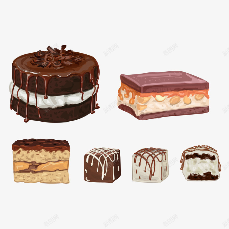 夹层蛋糕png免抠素材_88icon https://88icon.com 多层 夹层 夹心 拉花奶油 流着巧克力