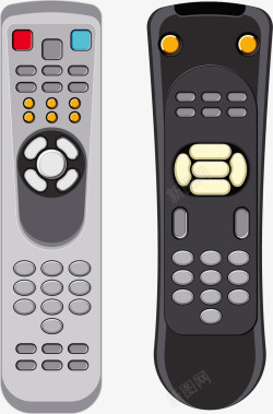 卡通遥控器对称的黑白色遥控器高清图片