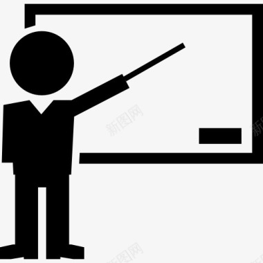 教育教学老师指着黑板图标图标