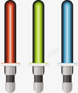 彩色荧光笔三个彩色发光荧光棒矢量图高清图片