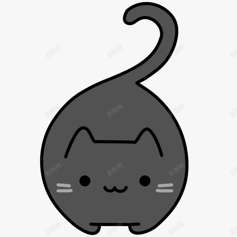 灰色猫咪png免抠素材_88icon https://88icon.com 一只 卡通 可爱 嘴巴 尾巴 手绘 猫咪 眼睛