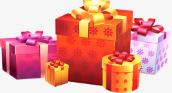 紫色红色立体礼品包装盒素材