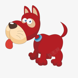 小狗伸舌头红色伸舌头小狗高清图片