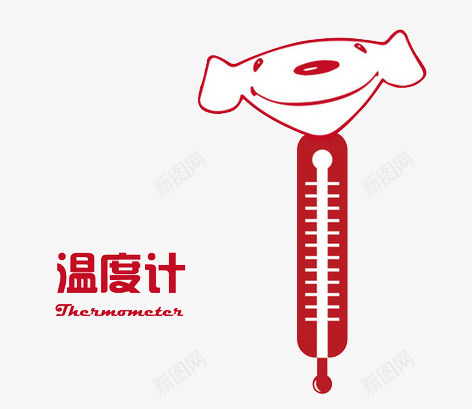 温度计psd免抠素材_88icon https://88icon.com 体温计 卡通 小狗 日常用品 红色