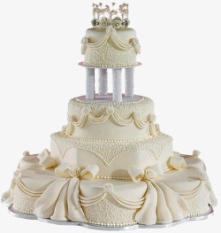 白色奶油多层结婚蛋糕素材