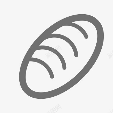 优质早餐椭圆面包icon图标图标