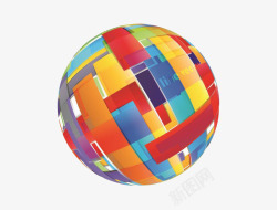 彩色立体球形向量素材