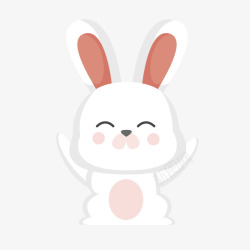 可爱小白兔微笑的兔子矢量图高清图片
