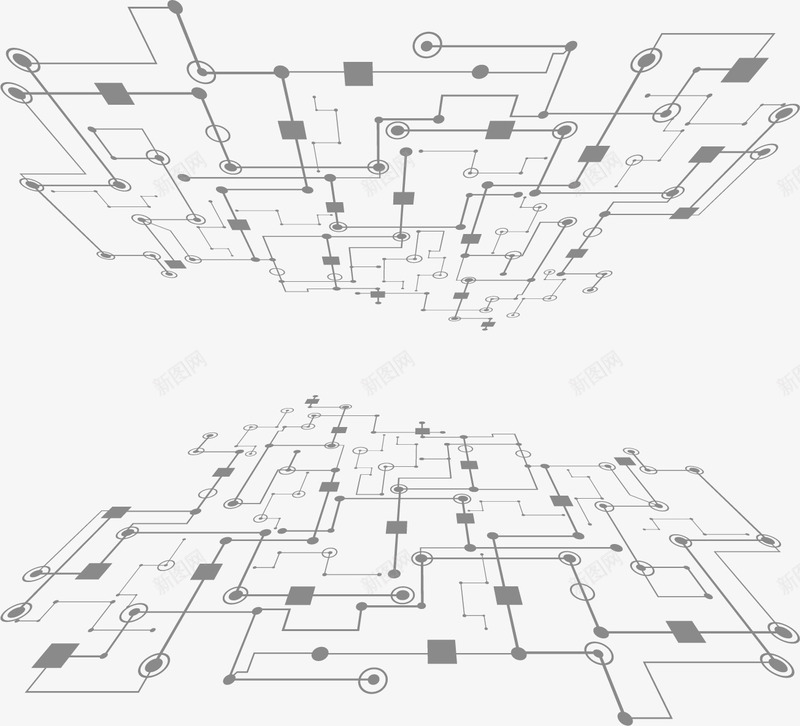 科技网格背景png免抠素材_88icon https://88icon.com 抽象 矢量素材 科技 结构化 网格 边框