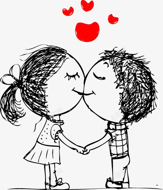 接吻的情侣png免抠素材_88icon https://88icon.com 接吻的情侣 甜蜜的心心 简笔手绘 装饰