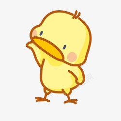 鸭子扭头手绘黄色的小鸭子矢量图高清图片