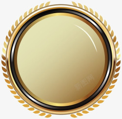 奖品创意金牌金属圆形边框高清图片