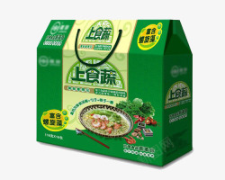 绿色海鲜菜品礼盒包装素材