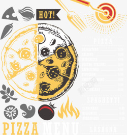 披萨菜单矢量图海报