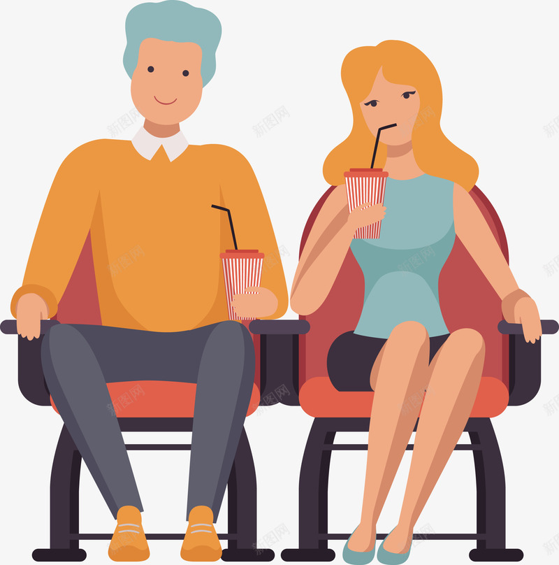 一对看电影喝可乐的情侣矢量图eps免抠素材_88icon https://88icon.com 可乐PNG 喝可乐 情侣 情侣PNG 矢量可乐 矢量情侣 矢量图