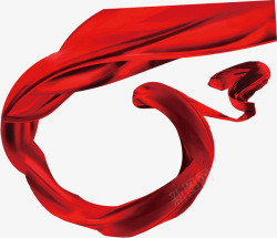 红色漂浮丝带企业文化素材