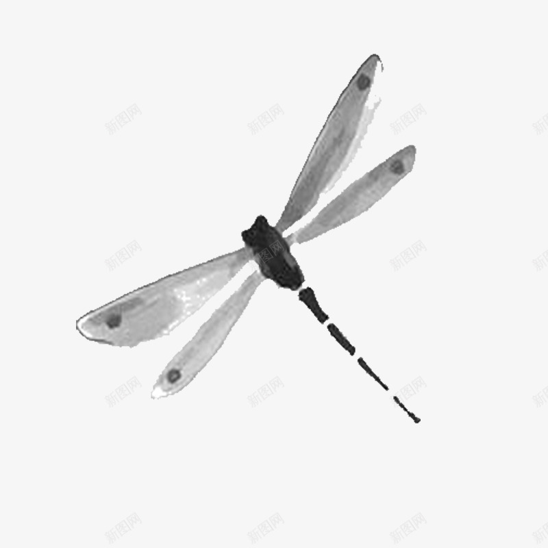 灰色水墨蜻蜓元素png免抠素材_88icon https://88icon.com 传统 光泽 水墨 灰色 绘画 翅膀 艺术 蜻蜓 设计