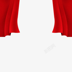 红色窗帘装饰边框素材