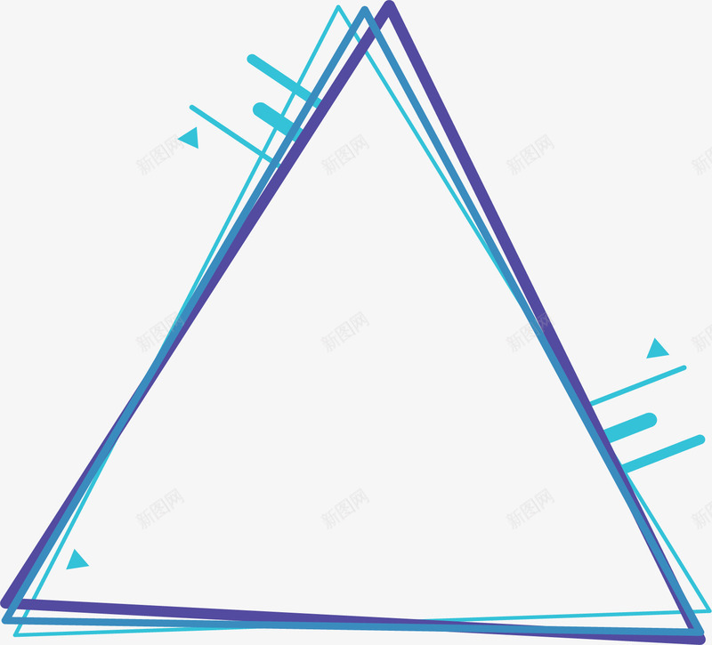 蓝色三角线性边框矢量图ai免抠素材_88icon https://88icon.com 三角 三角边框 矢量png 线条边框 蓝色三角 蓝色线条 矢量图