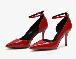 穿鞋子的鹦鹉红色女士高跟鞋高清图片